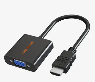 CT - 0.2M 1080P HDMI M TO VGA F Adapter, Black